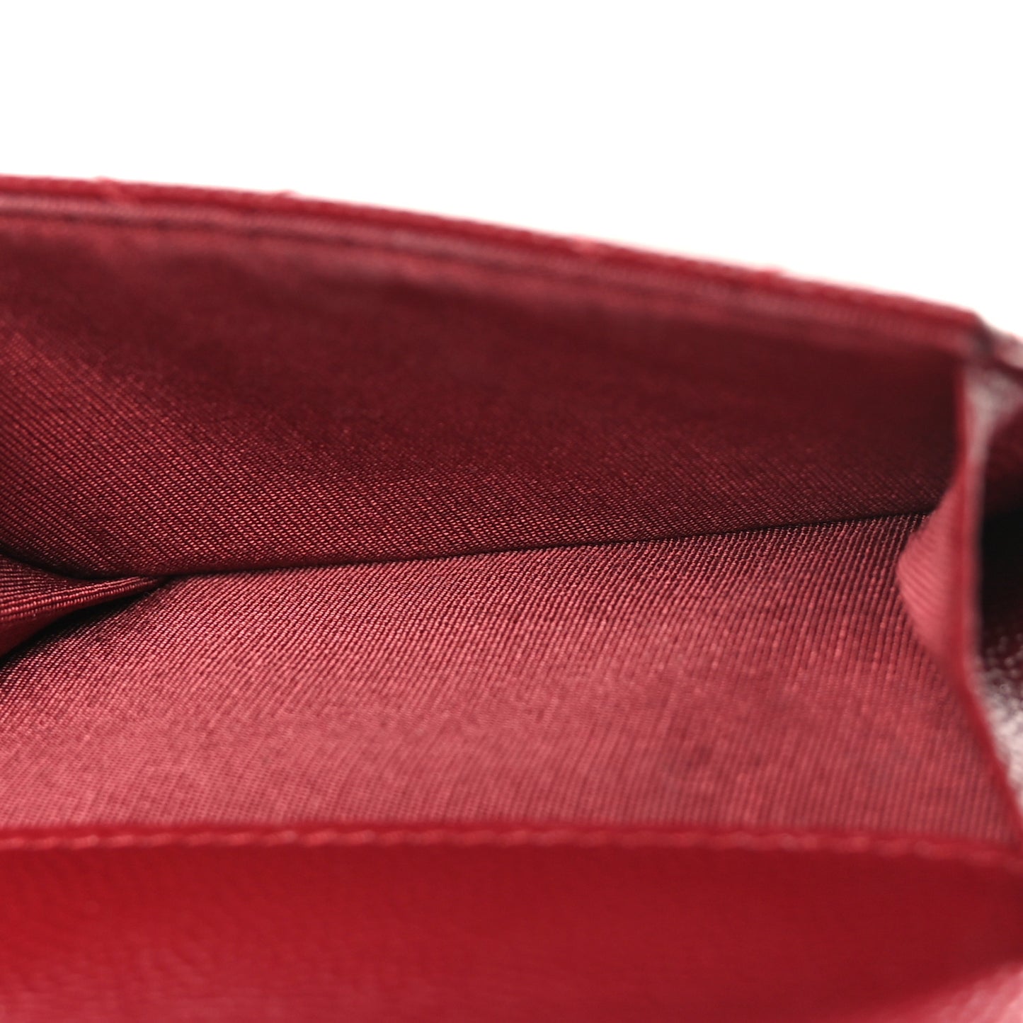 Caviar Quilted Pocket Twins Clutch With Chain Burgundy