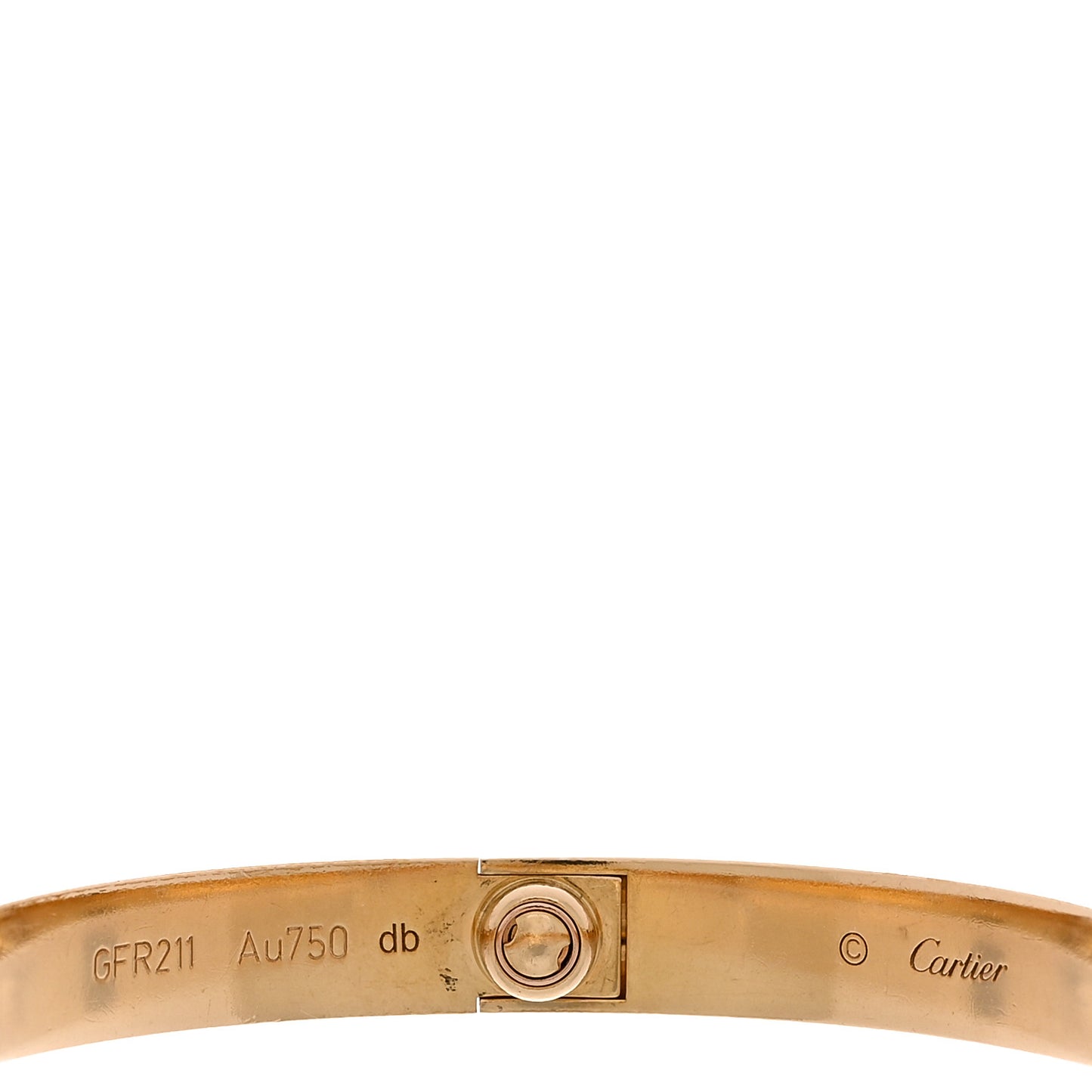 18K Yellow Gold 4 Diamond LOVE Bracelet 17