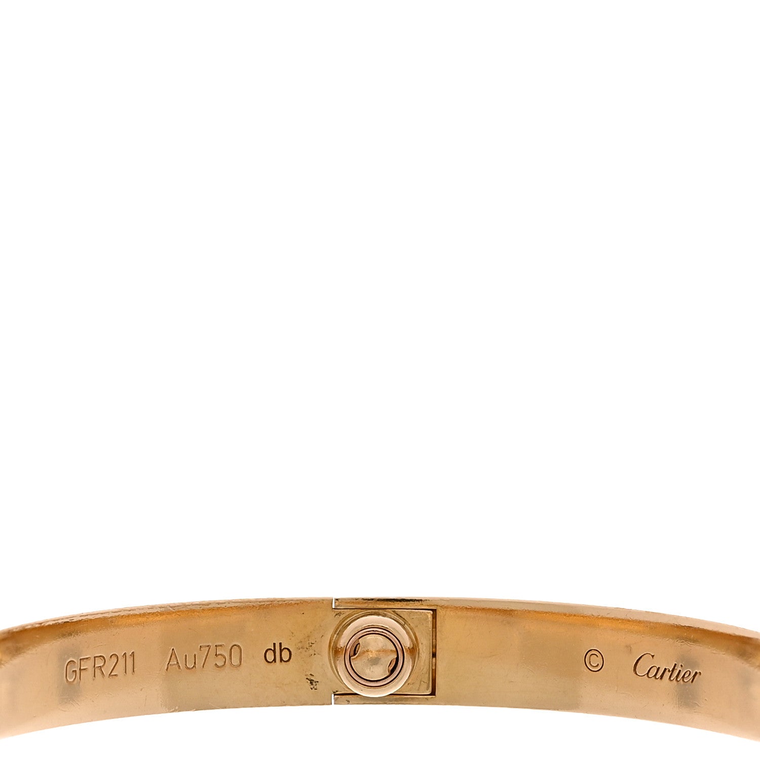 Cartier 18K Yellow Gold 4 Diamond LOVE Bracelet 17 7 of 8