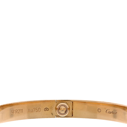 Cartier 18K Yellow Gold 4 Diamond LOVE Bracelet 17 7 of 8