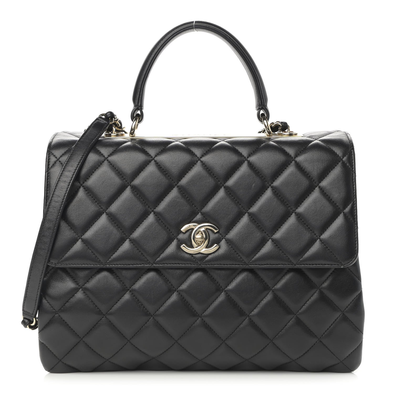 Chanel Lambskin Quilted Large Trendy CC Dual Handle Flap Bag Black 1 of 14