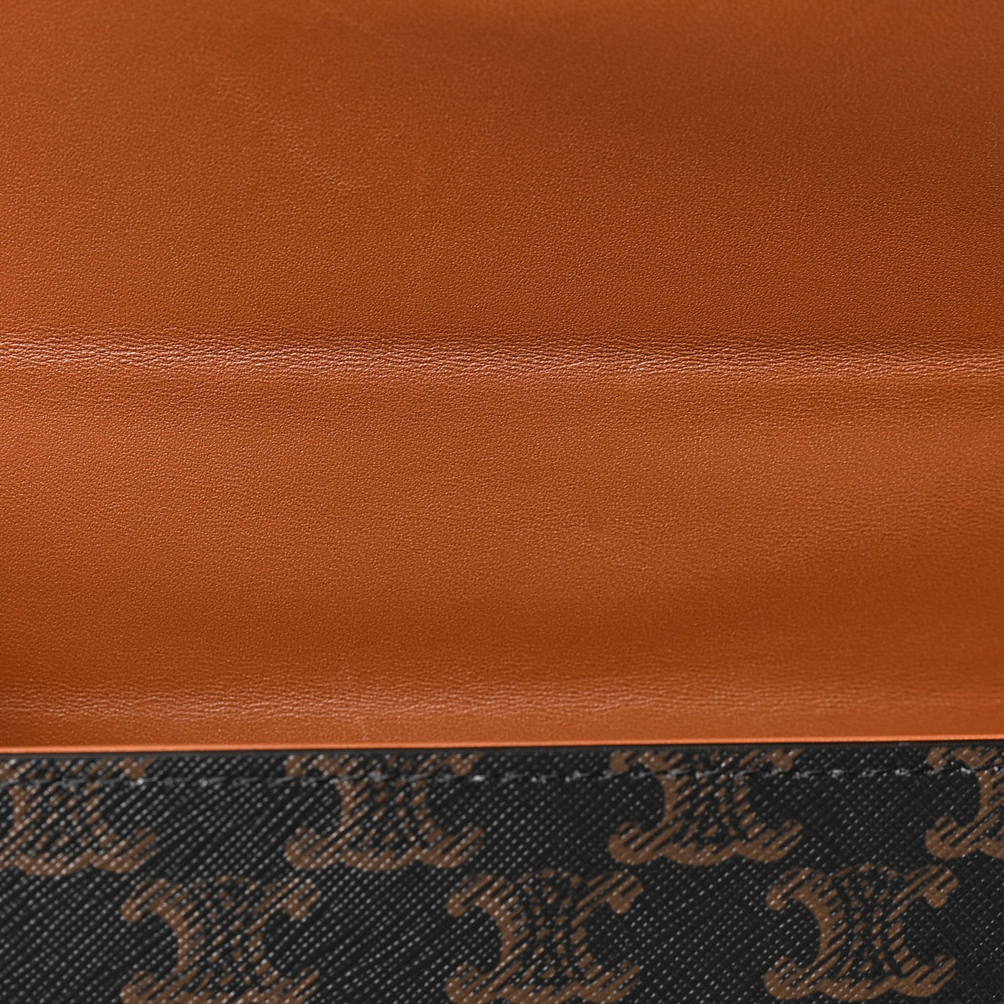 Canvas Calfskin Triomphe Box Top Handle Bag Tan
