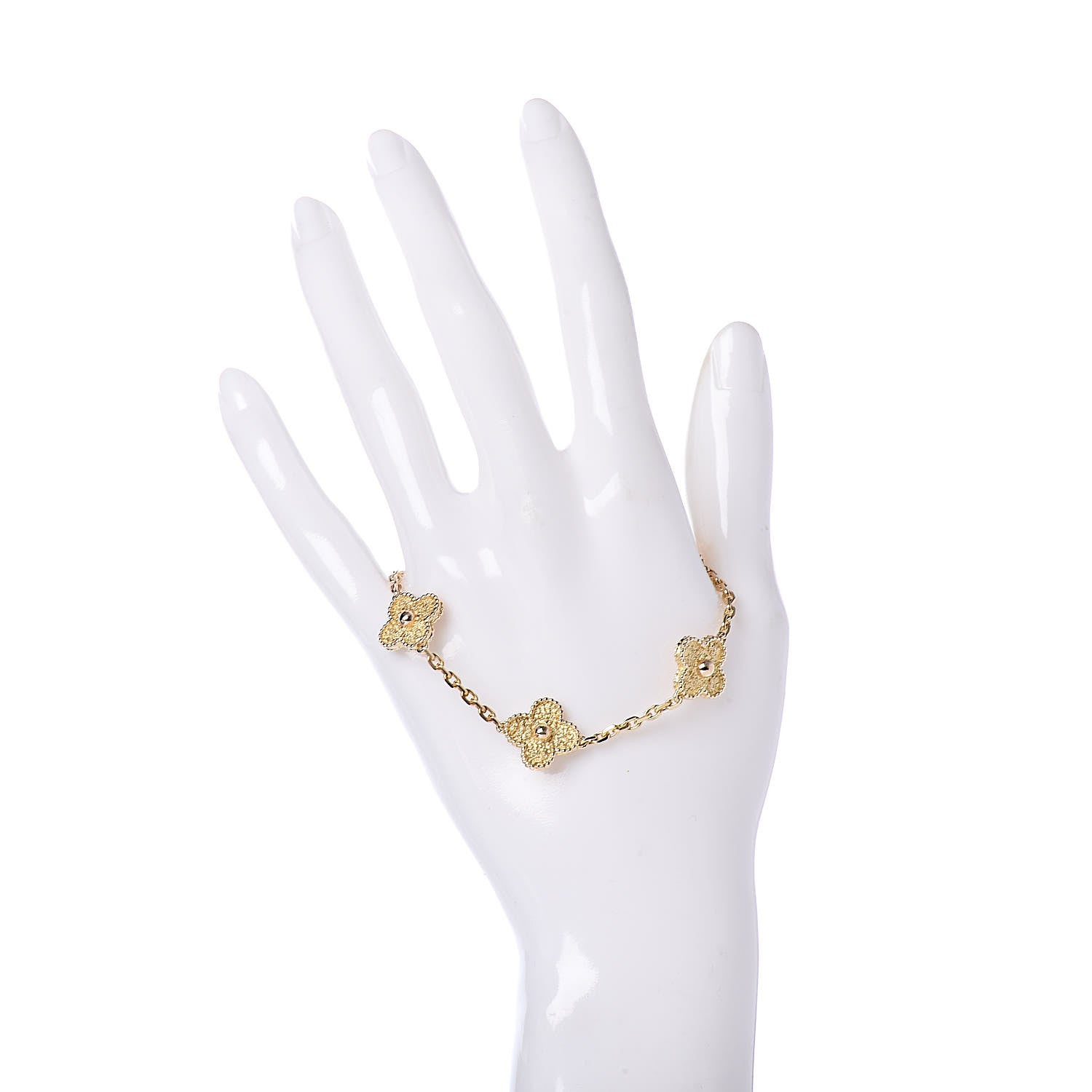 Van Cleef & Arpels 18K Yellow Gold 5 Motifs Vintage Alhambra Bracelet 2 of 6