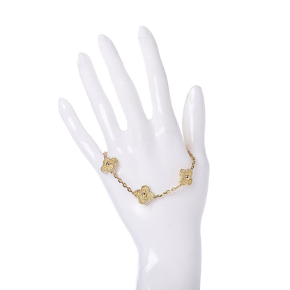 Van Cleef & Arpels 18K Yellow Gold 5 Motifs Vintage Alhambra Bracelet 2 of 6