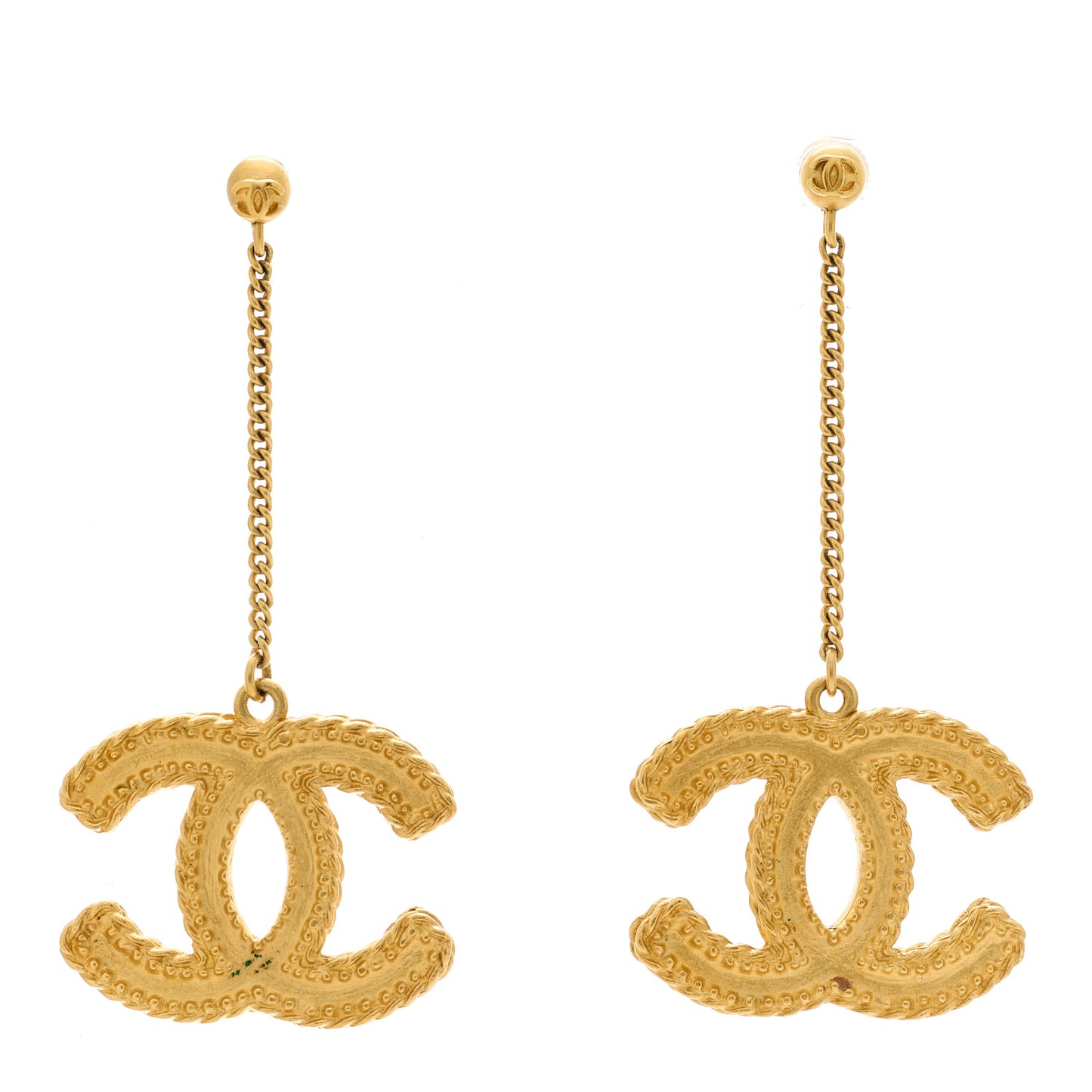 CC Drop Earrings Matte Gold