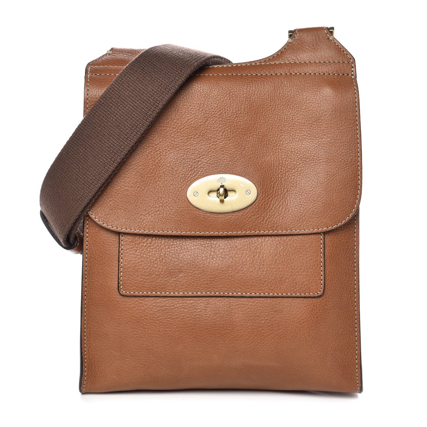 Mulberry Natural Grain Calfskin Antony Messenger Crossbody Oak 1 of 7