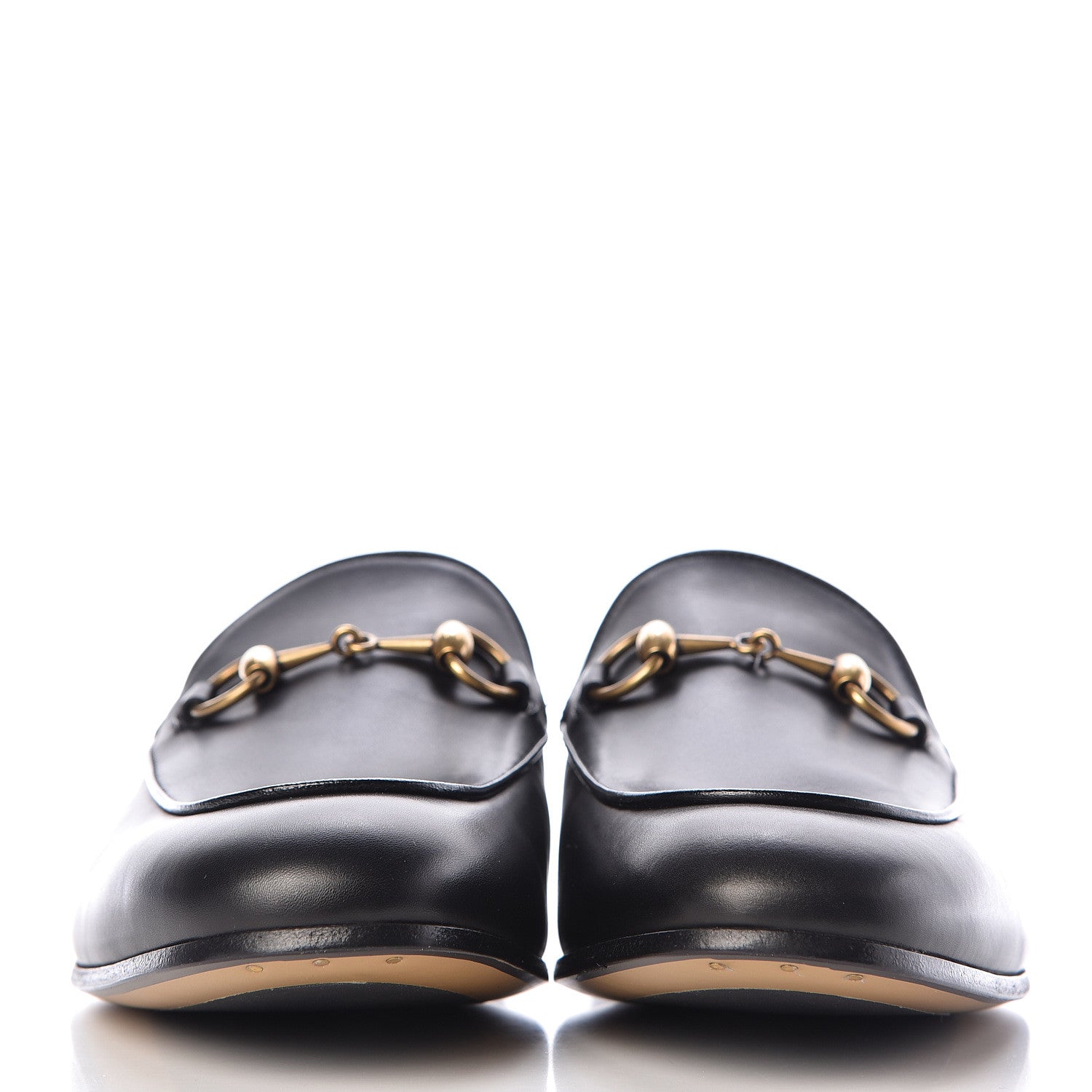 Gucci Calfskin Horsebit Mens Jordaan Loafers 7.5 Black 2 of 8