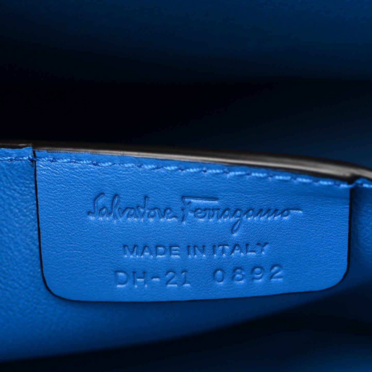 Calfskin Gancini Trifolio Top Handle Bag Blue