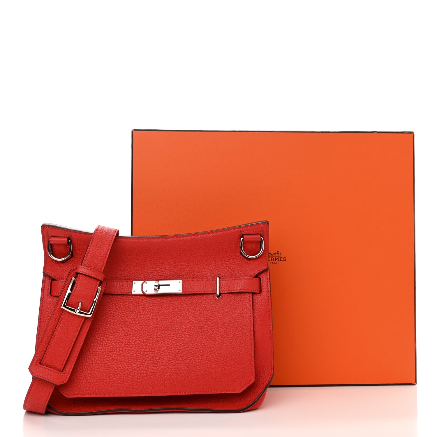 Hermes Taurillon Clemence Jypsiere 28 Rouge Tomate 13 of 13