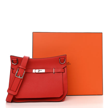 Hermes Taurillon Clemence Jypsiere 28 Rouge Tomate 13 of 13