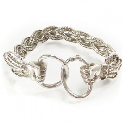 Hermes Sterling Silver Braided Hands Bracelet 1 of 4