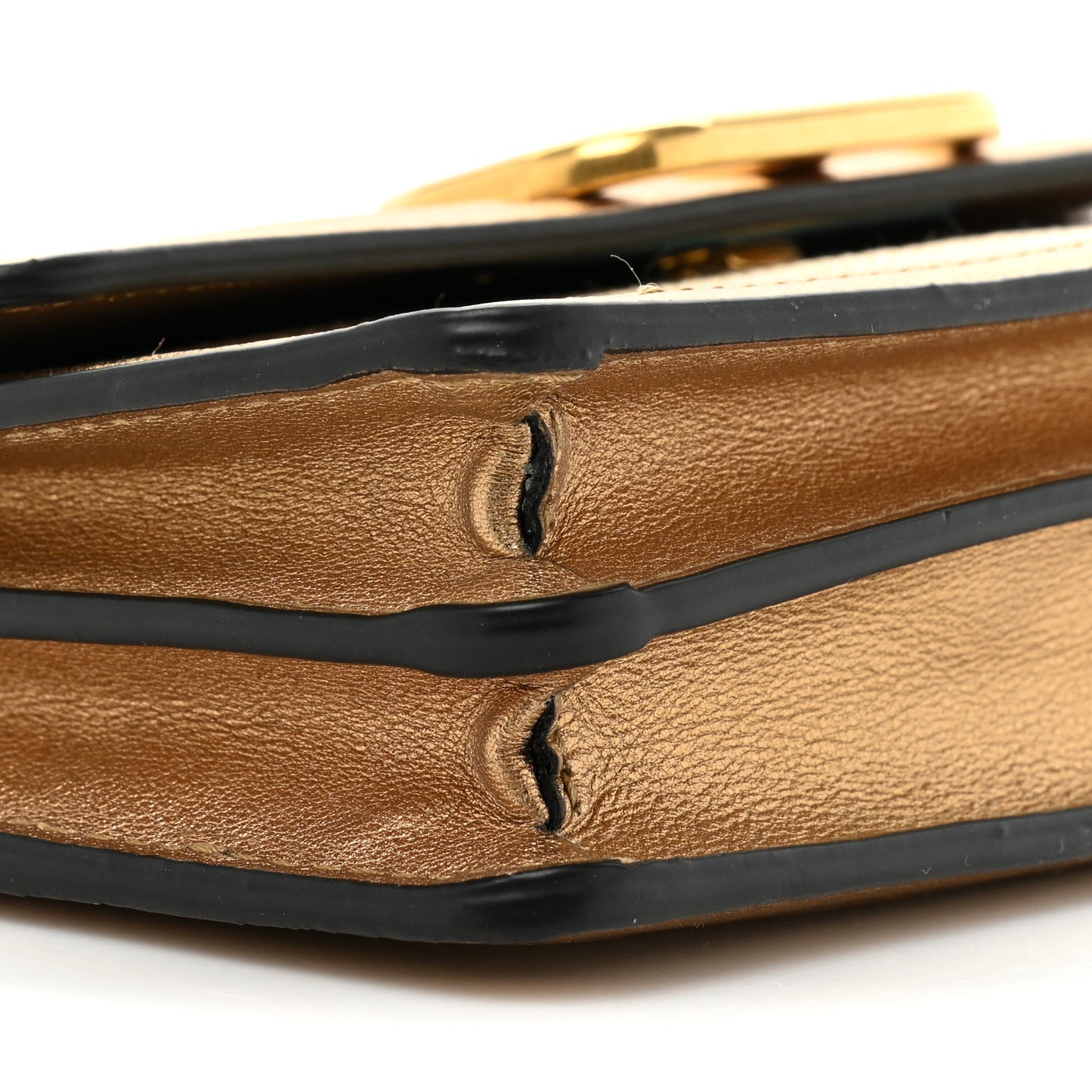 Raffia VLogo Wallet on Chain Gold