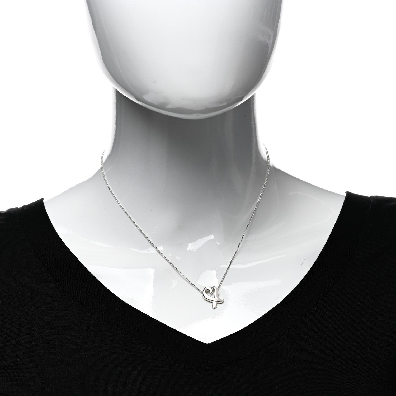 Tiffany Sterling Silver Small Paloma Picasso Loving Heart Pendant Necklace 2 of 5