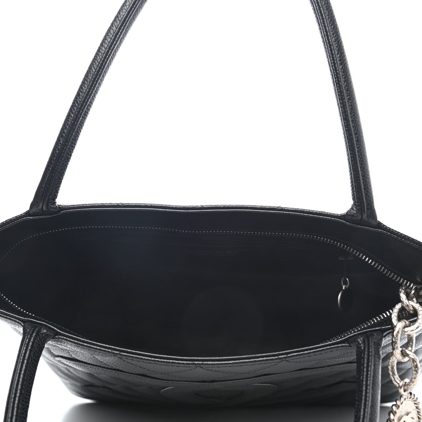 Caviar Quilted Medallion Tote Black