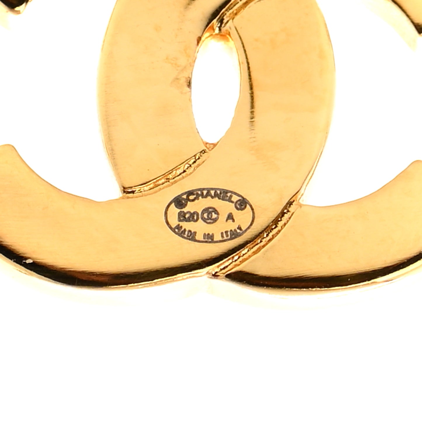 Metal CC Paris Button Stud Earrings Gold
