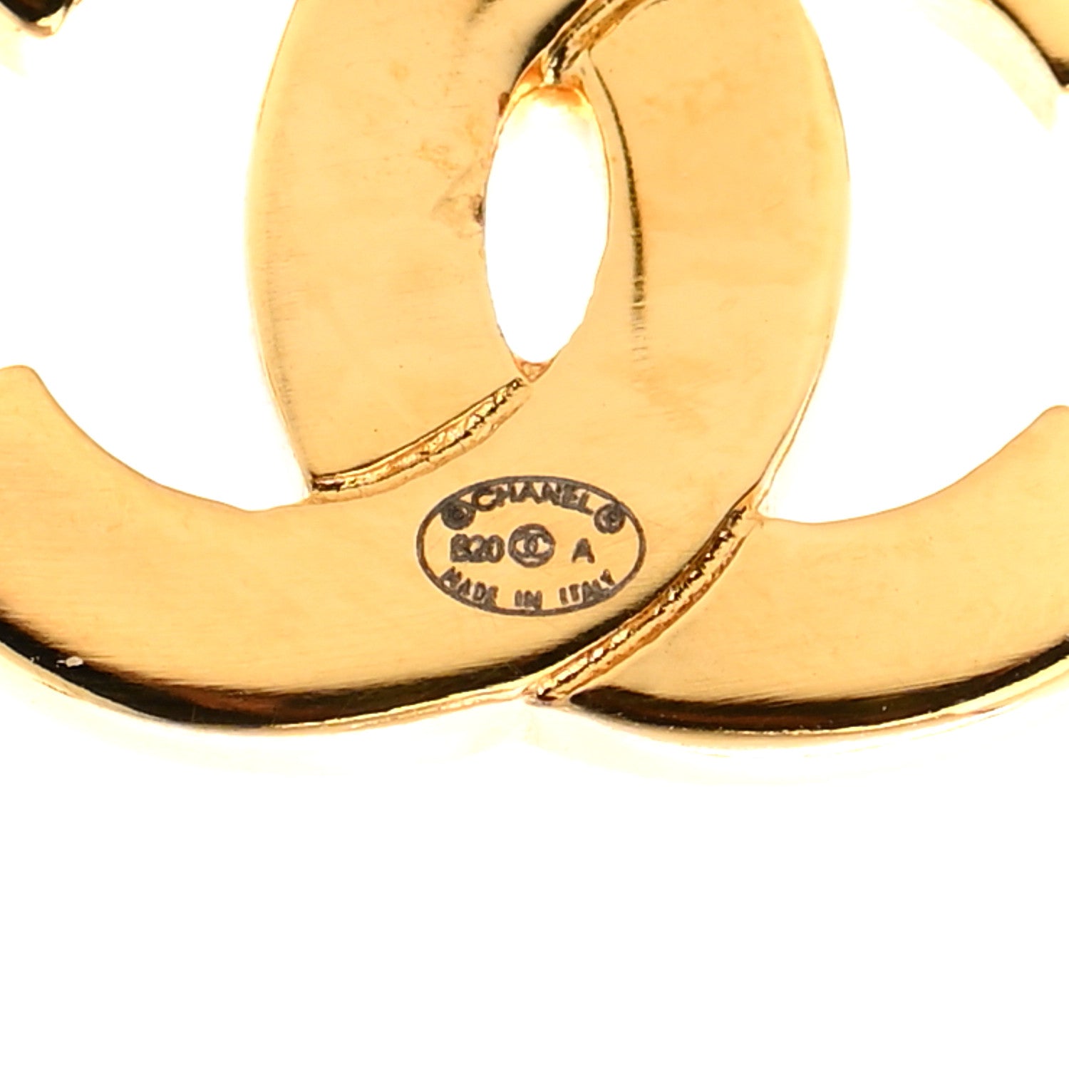 Chanel Metal CC Paris Button Stud Earrings Gold 4 of 4