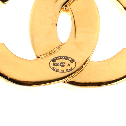 Chanel Metal CC Paris Button Stud Earrings Gold 4 of 4