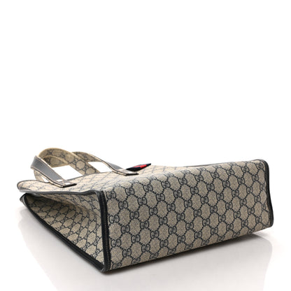 Gucci GG Plus Monogram Small Signature Web Loop Vertical Tote Navy 4 of 10