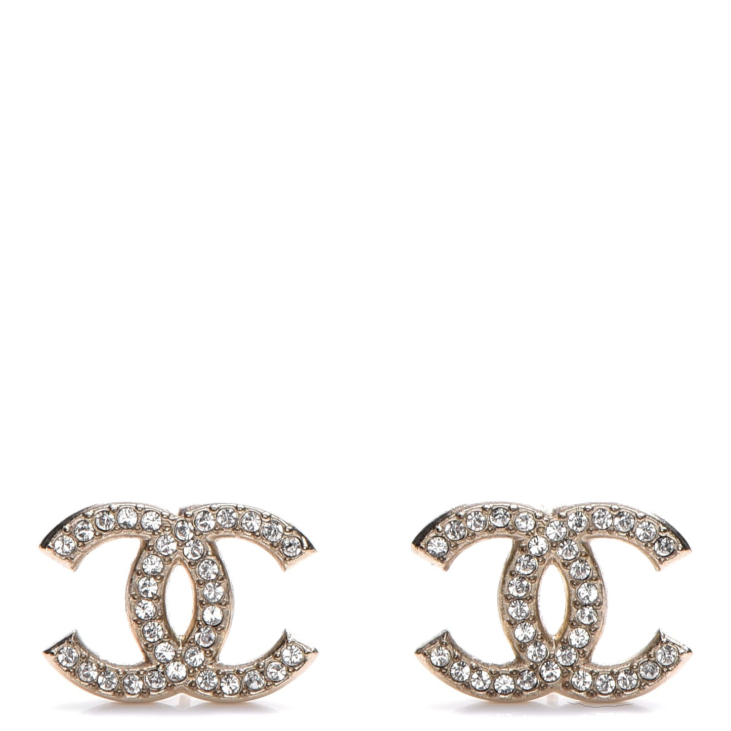 Crystal CC Earrings Gold
