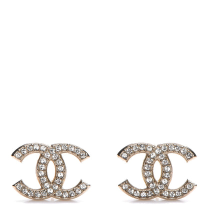Chanel Crystal CC Earrings Gold 6 of 10
