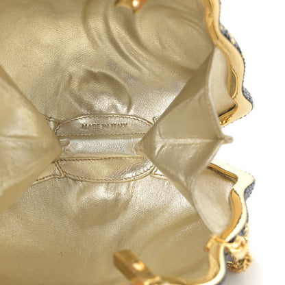 Judith Leiber Crystal Koi Fish Minaudiere Clutch Black Gold 5 of 10