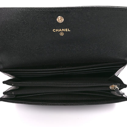 Chanel Caviar Quilted Large Boy Gusset Flap Wallet Black 5 of 12