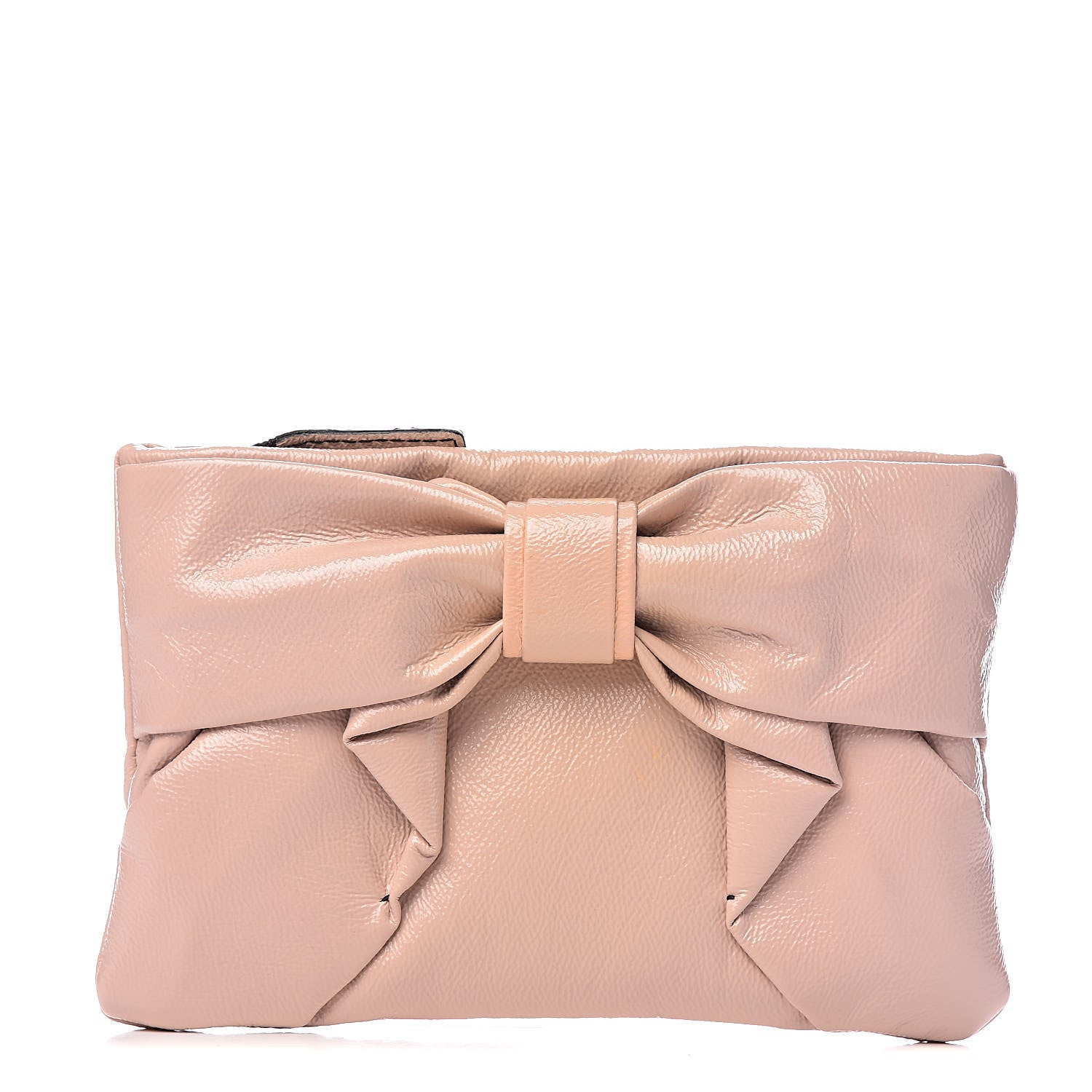 Valentino Garavani Patent Lacca Bow Clutch Pink 1 of 6