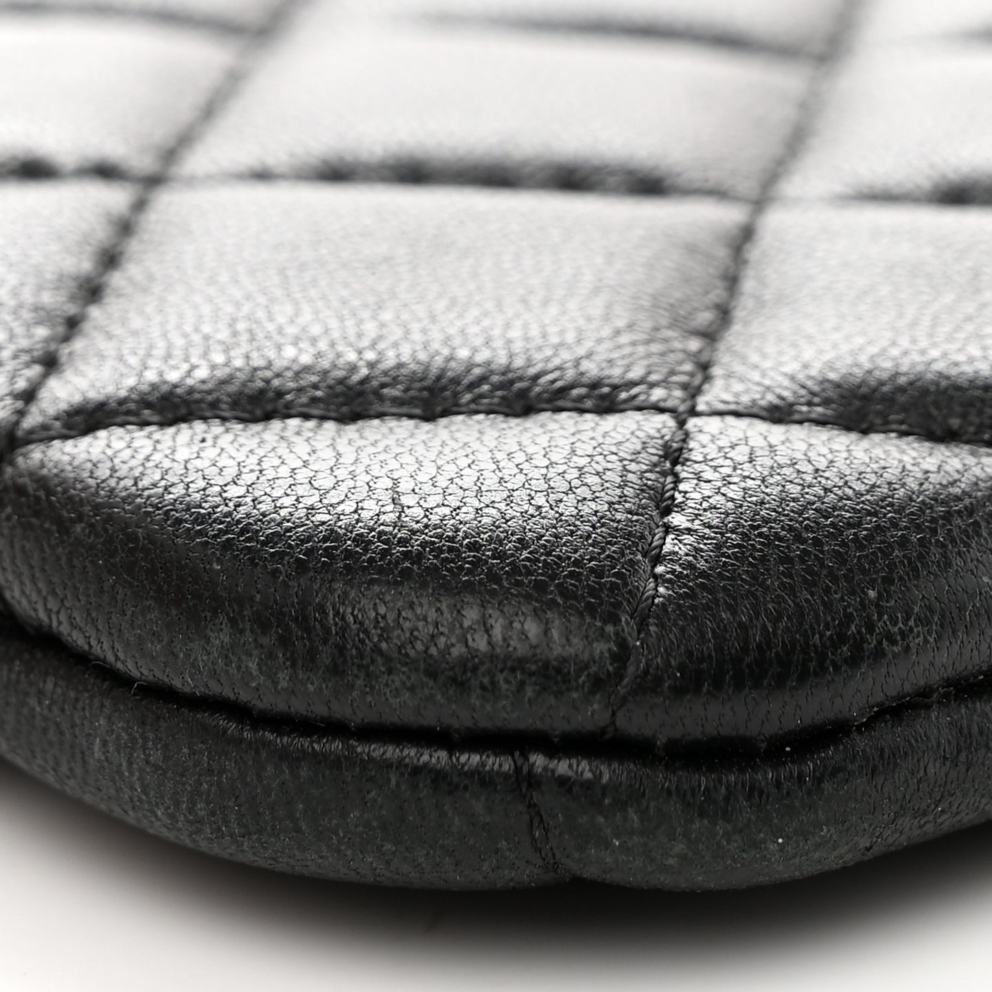 Lambskin Quilted Small Cosmetic Case Black