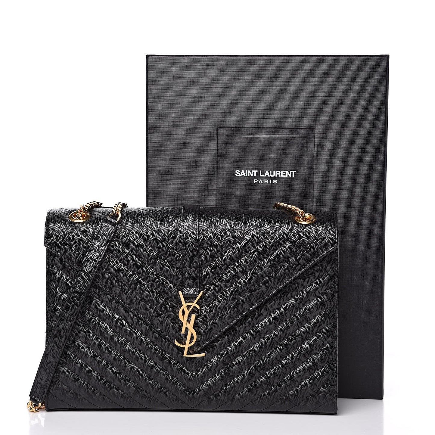 Grain De Poudre Matelasse Chevron Large Monogram Satchel Black