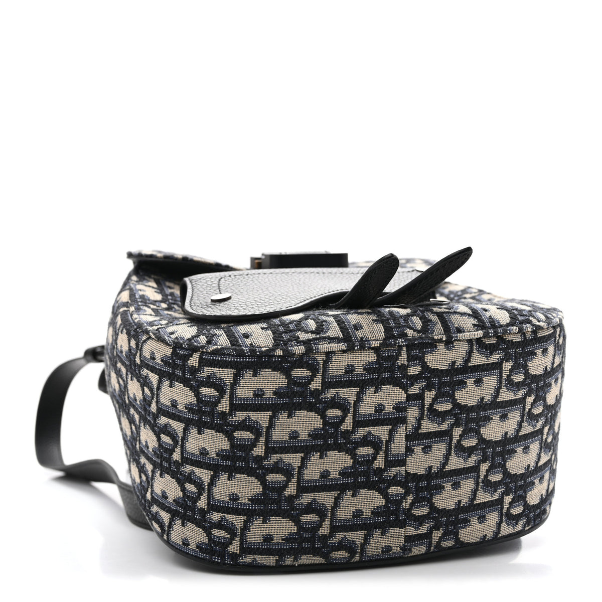 HOMME Oblique Calfskin Mens Mini Saddle Backpack Navy Blue