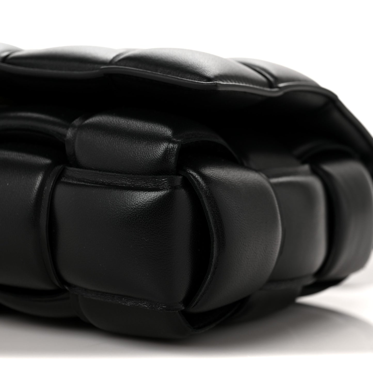 Nappa Maxi Intreccio Padded Cassette Crossbody Bag Black