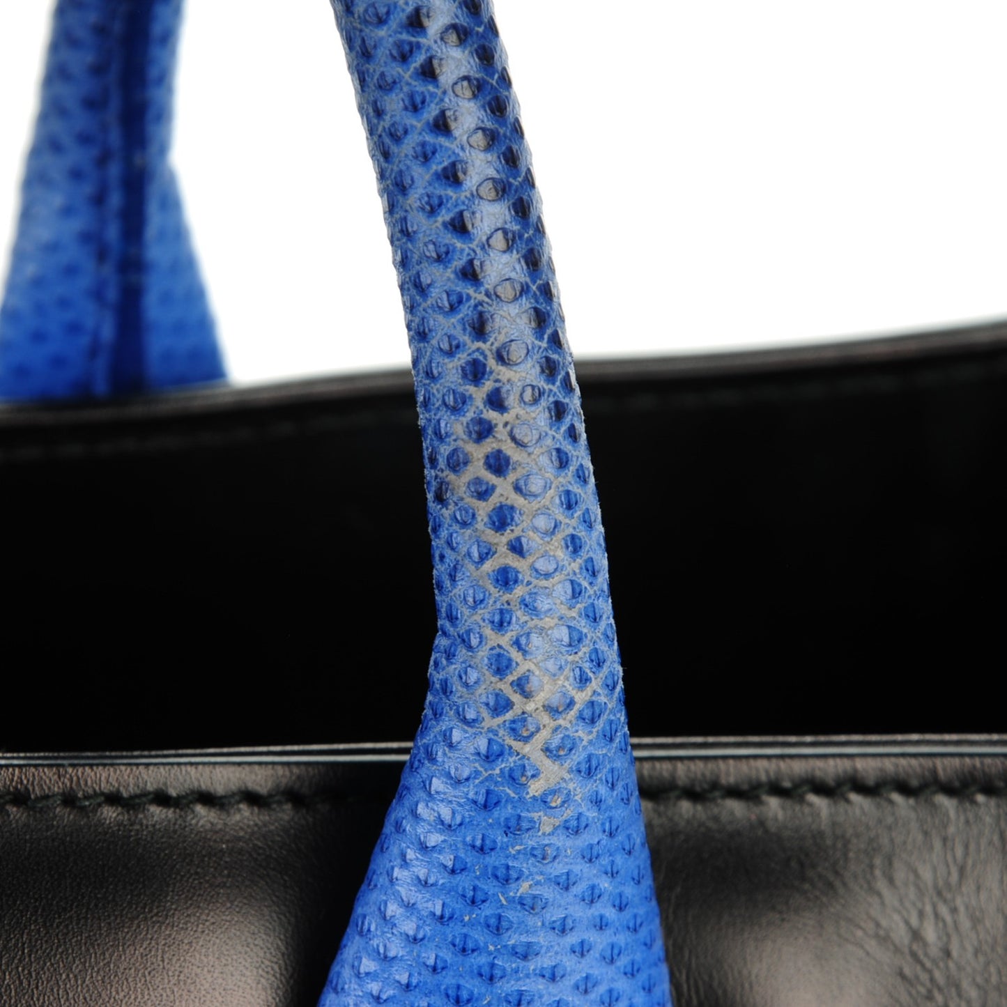 Calfskin Karung S Padlock Nude Work Black Electric Blue