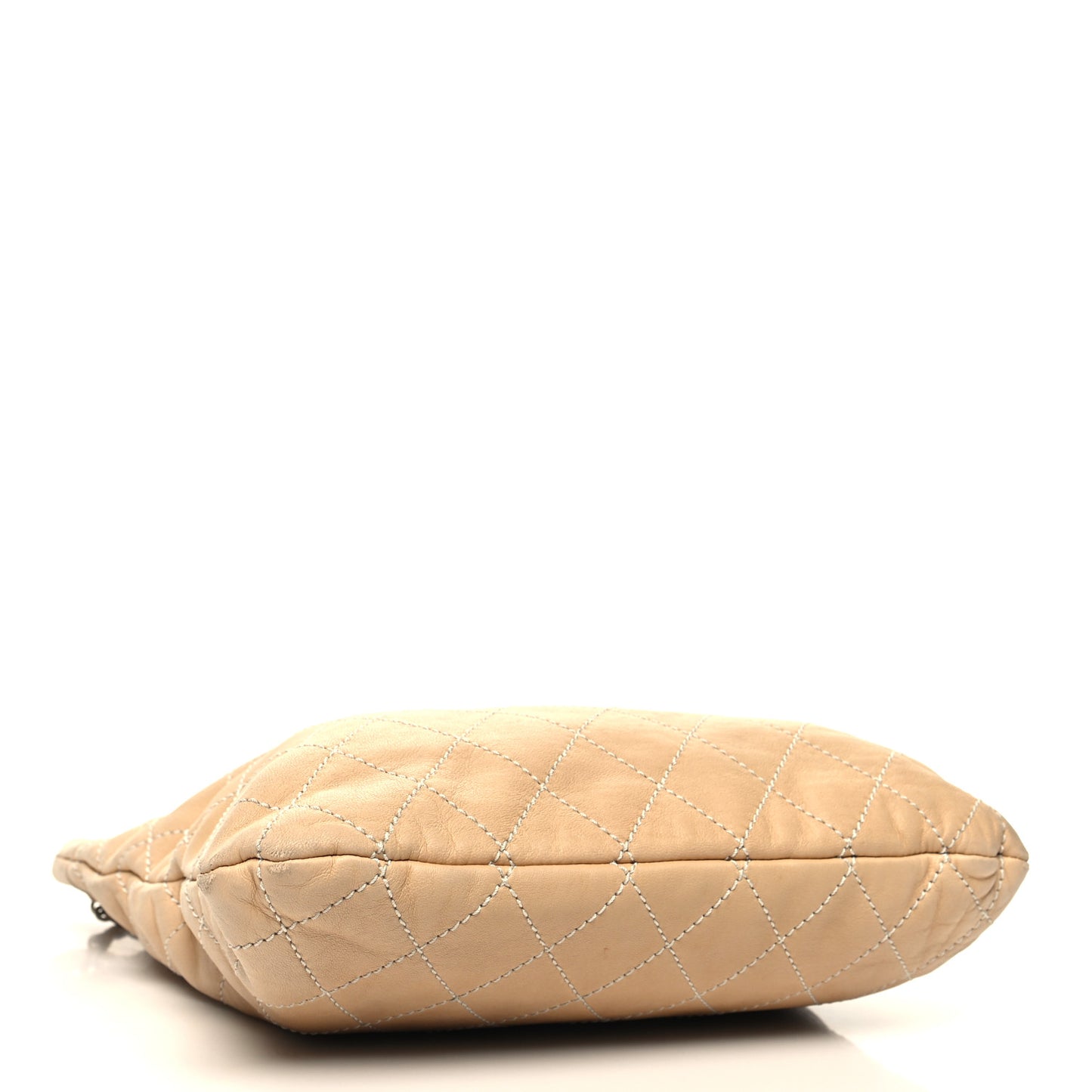 Lambskin Quilted Shopping Tote Beige