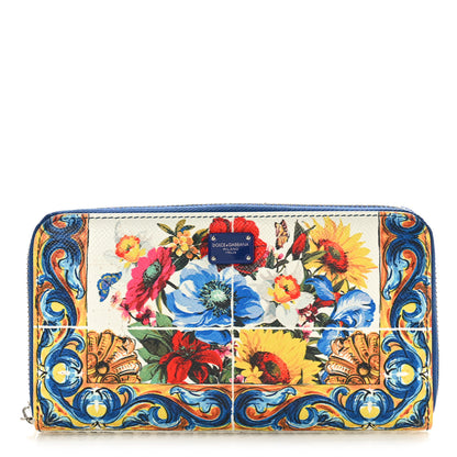 Dolce & Gabbana DOLCE GABBANA Dauphine Majolica Printed Zip Around Wallet Multicolor 1 of 7