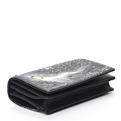 Christian Dior Lambskin Embroidered C'est I Feel Blue Clutch Black 3 of 10