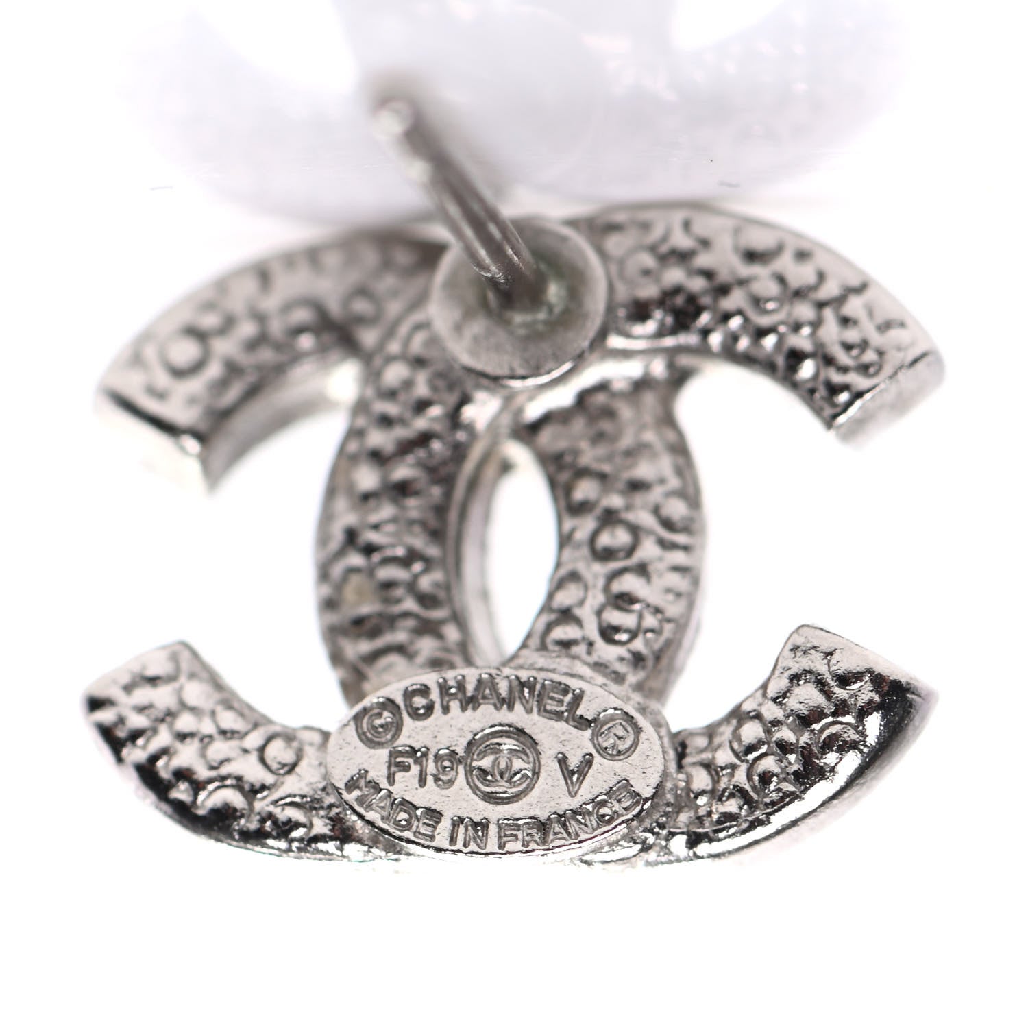 Chanel Crystal Mini Timeless CC Earrings Silver 4 of 5