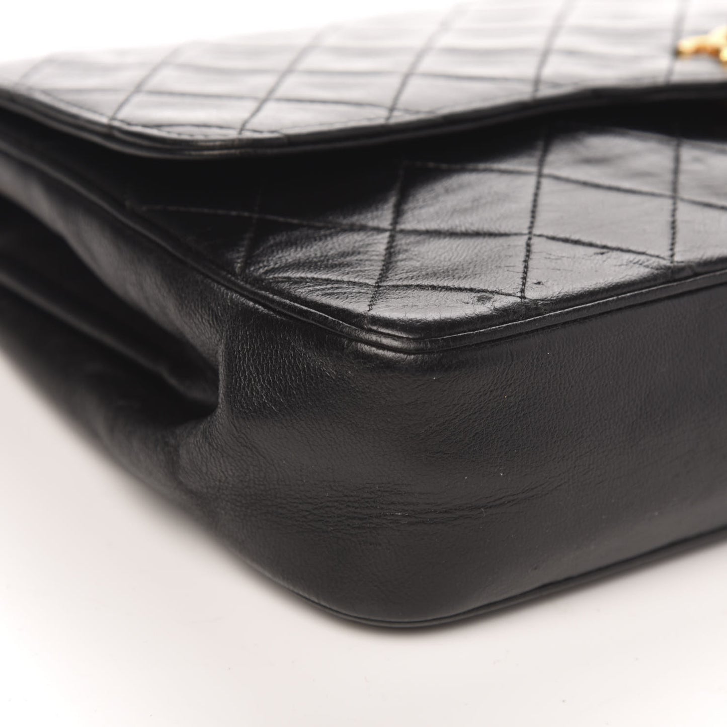 Lambskin Quilted Medium Single Flap Black