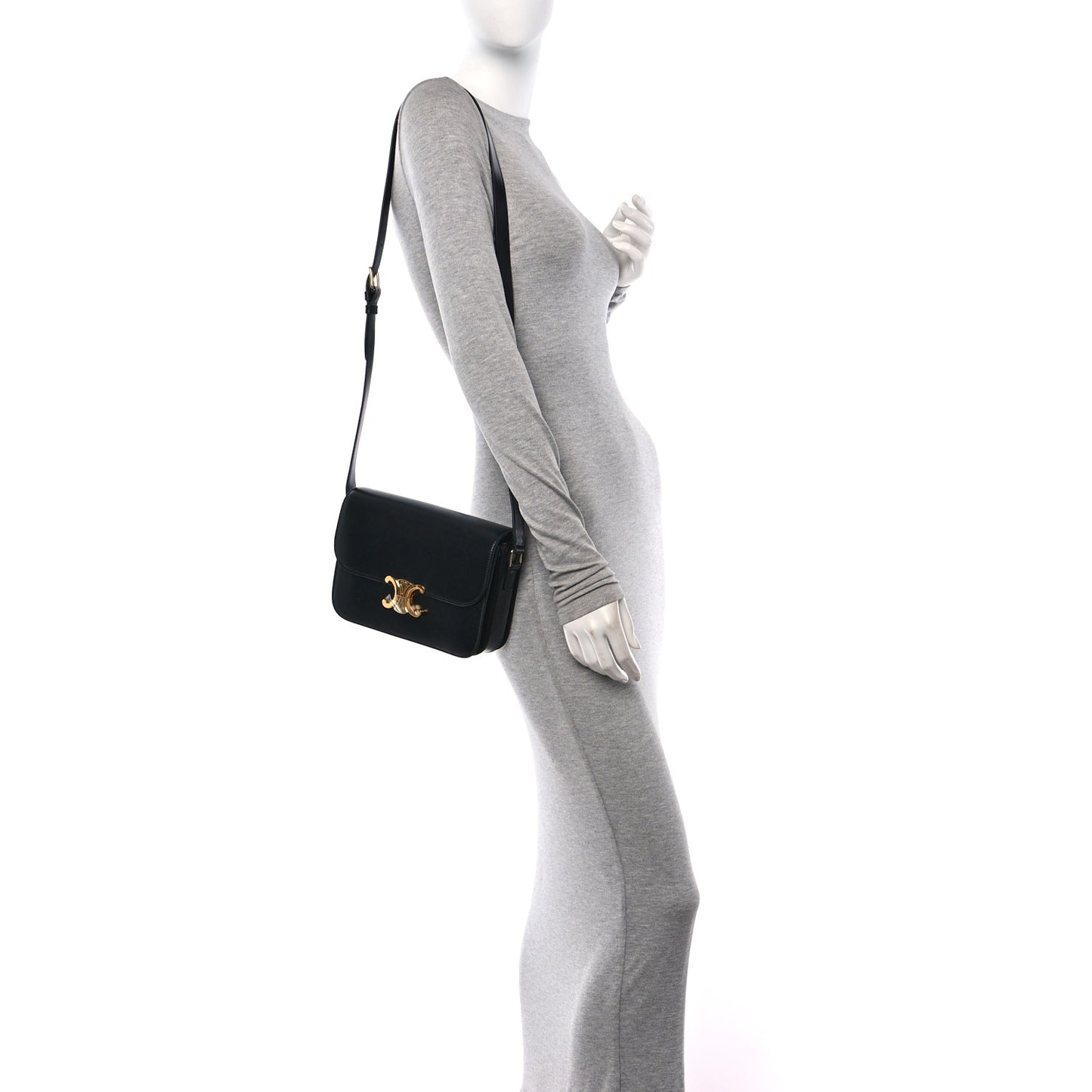 Shiny Calfskin Medium Triomphe Black