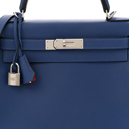 Hermes Evercolor Verso Kelly Retourne 28 Bleu Brighton Capucine 8 of 13