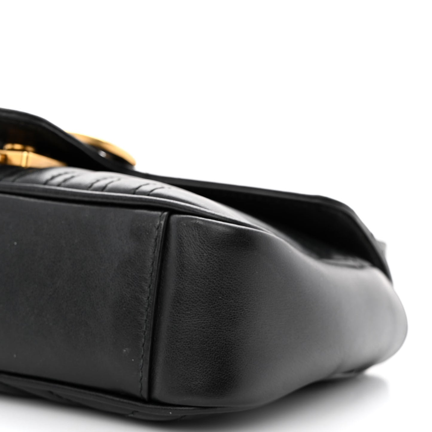 Calfskin Matelasse Mini GG Marmont Shoulder Bag Black