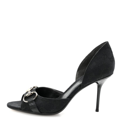 Gucci Monogram Niagara Lux Horsebit Sandals 8 Black 1 of 10