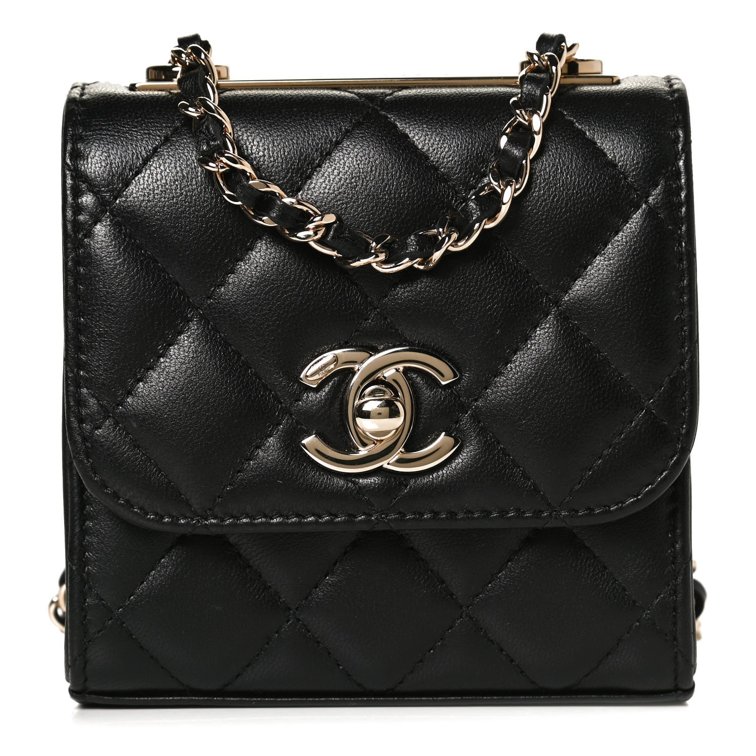 Chanel Lambskin Quilted Mini Trendy CC Clutch With Chain Black 1 of 11