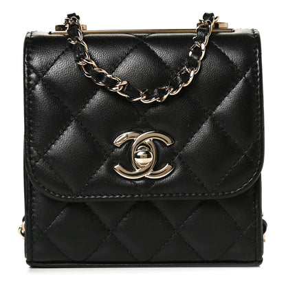 Chanel Lambskin Quilted Mini Trendy CC Clutch With Chain Black 1 of 11