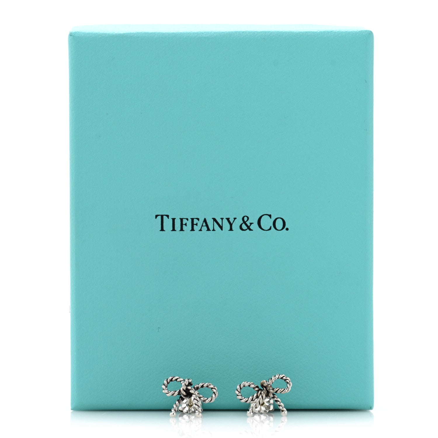 Tiffany Sterling Silver Textured Twist Bow Earrings 5 of 5