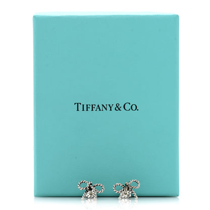 Tiffany Sterling Silver Textured Twist Bow Earrings 5 of 5