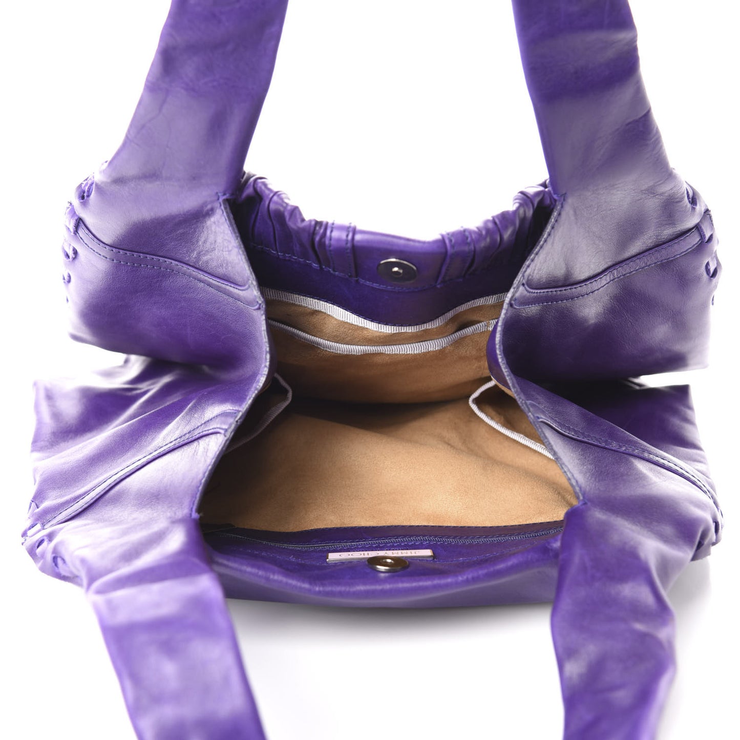Calfskin Star Studded Iman Shoulder Bag Purple