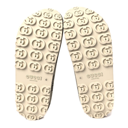 Gucci Cubic Rubber GG Monogram Womens Interlocking G Platform 42mm Slide Sandals 40 Beige Ebony 5 of 7