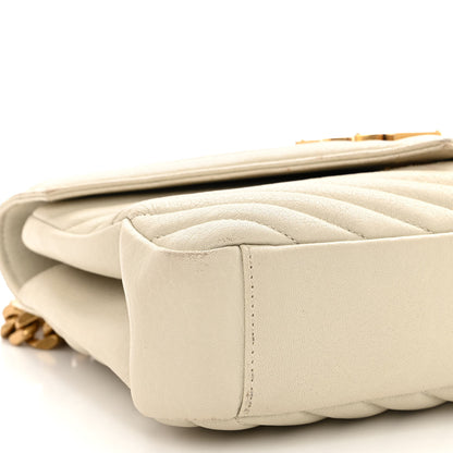 Saint Laurent Sheepskin Matelasse Chevron Monogram Medium College Bag Crema Soft 8 of 11