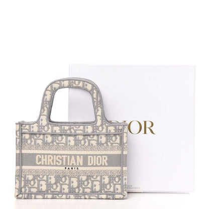 Christian Dior Oblique Mini Book Tote Grey Multicolor 9 of 10
