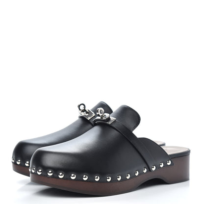 Hermes Calfskin Carlotta Mules 37 Black 3 of 8